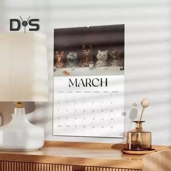 Календарь средневековых кошек 2025 года. Настенный календарь странных кошек эпохи Возрождения на 12 месяцев, январь. по декабрь. Ежемесячный органайзер для планирования семейного офиса 1pc