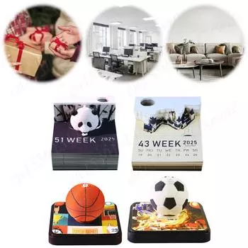 Календарь Time Piece 2025 со светодиодной подсветкой и держателем для ручки, креативный настольный календарь, 3D-календарь, подарок на новоселье, украшение для рабочего стола