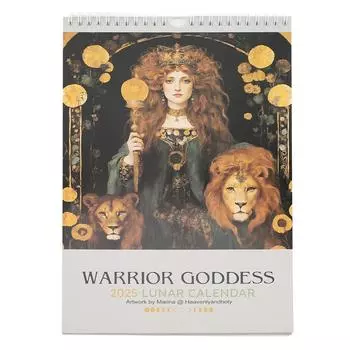 Календарь Воительницы Богини 2025 Планировщик Настенный Веселый Подвесной Гэг Подарок Плотная Бумага для Друзья