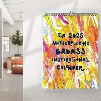 Календарь вдохновения Motherfucking Badass, большой календарь 5 Badass, забавный календарь на 12 месяцев для подарка, красочный вдохновляющий ругательства One Size