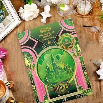 Календарь Wicked Advent Calendar 2024, коллекционные предметы на тему зла, 25-дневный календарь обратного отсчета с нашивками, магнитами, наклейками, брелоками для киноманов и праздников 1 Set