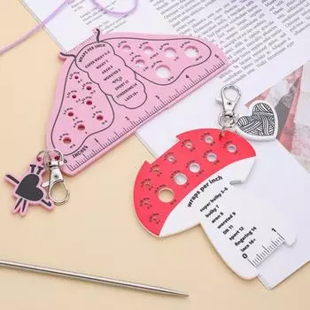 Калибр для спиц Сантиметр и дюймы Иглы Измерительный инструмент Портативная вязальная спица B