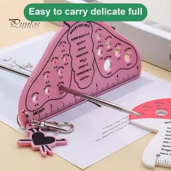 Калибр для спиц, сантиметровый и дюймовый измерительный инструмент для спиц, портативный калибр для спиц для любителей вязания B