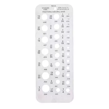 Калибр сверла дробного размера, индекс диаметра проволоки болта из нержавеющей стали 1/161/2 дюйма для точного измерения