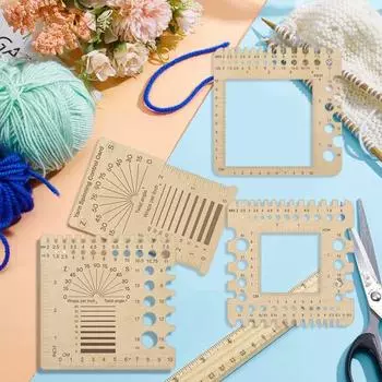 Калибр вязальной иглы, размер США, линейка крючков для вязания крючком, компактная мера, измерительная линейка для вязания крючком, швейные инструменты для вязания, линейка B