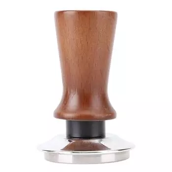 Калиброванный кофейный темпер с пружинным механизмом, деревянный темпер для кофейной гущи с основанием из нержавеющей стали для кафе 58MM