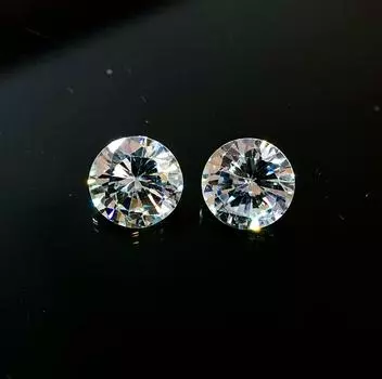 Калибровка качества AAA, комплект из 2 предметов, обручальное кольцо круглой формы с использованием натурального драгоценного камня циркон 6,90 карата 8x5 мм