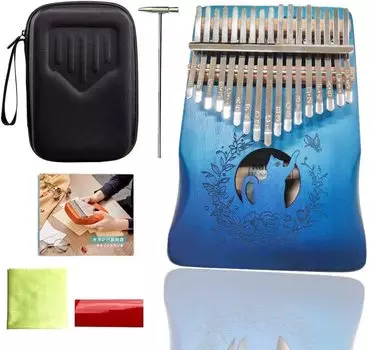 Калимба 21 клавиша с рисунком кошки пианино для большого пальца калимба с рисунком кошки симпатичная настроенная калимба японская инструкция в комплекте роскошный защитный чехол музыкальный