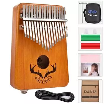 Kalimba EQ Kalimba Пианино со звукоснимателем для большого пальца и сумкой, 17 клавиш B