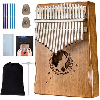 Калимба пианино калимба 17 клавиш музыкальный инструмент кошка милый популярный для начинающих идеальный подарок (Милый кот)