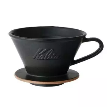 Kalita Mino Ware x Wave Dripper MI 185 Dripper Pottery for 2-4 cups (Sand Black)