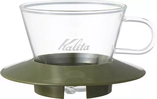 Kalita Наслаждайтесь процессом экстракции Кофейная воронка Wave Series Для 1-2 человек Стеклянная воронка Изготовлена из стекла Оборудование Army Green Drip Для 1 человека