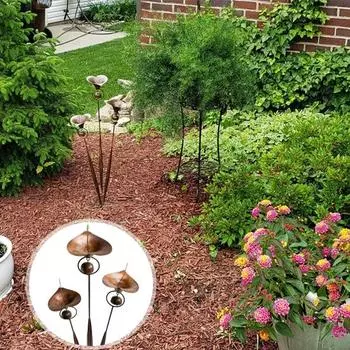 Калла лилия садовый колышек металлический колышек цветы с колокольчиками уличные художественные цветы наземный ветряной колокольчик для патио газон двор декор Gold Plated Copper