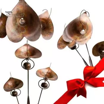 Калла лилия садовый колышек металлический колышек цветы с колокольчиками уличные художественные цветы наземный ветряной колокольчик для патио газон двор декор Gold Plated Copper