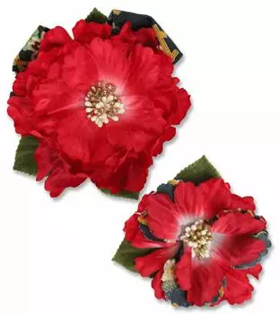 Kamakura Kogei Японское украшение для волос заколка для волос в виде цветка пиона большая и маленькая, набор красных [Kamakura Craft] 2 шт. (красный) красный