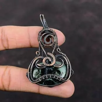 Kambaba Jasper Pendant Copper Wire Wrapped Gemstone Pendant Handmade Pendant Wonderful Copper Jewelry Pendant For Gift Latest Design Pendant