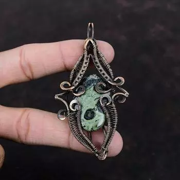 Kambaba Jasper Pendant Copper Wire Wrapped Pendant Handmade Gemstone Pendant Latest Design Pendant Copper Jewelry For Gift Brand New Pendant