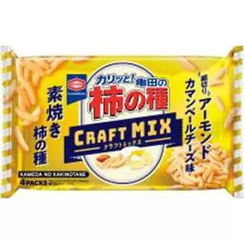 Kameda Seika Kakinotane Craft MIX со вкусом миндаля и сыра камамбер 4 пакета x 12 пакетов