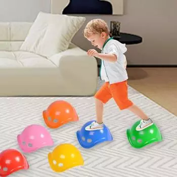 Камень для ходьбы в виде черепахового панциря с веревкой, нескользящий, для детского сада, для дома, для улицы, для малышей, образовательный, фокус, тренировка равновесия, речной мост, каменная игрушка синий