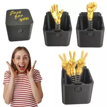 Камень, ножницы, бумага, подарочная коробка, пружинный лопающийся золотой жест в футляре, настольное украшение, дразнящие друзья, хитрый реквизит, дети, взрослые, шутка, подарок A