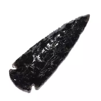 Камень Обсидиан ножевого типа [N2 Natural] (Лезвие наконечника стрелы приблизительно. 80-100мм [1 шт])