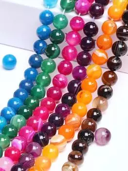 Камень ручной работы DIY Мода для ювелирных изделий 40/30/20/5 шт. Бусины-разделители 4/6/8/10/12 мм Изготовление ювелирных изделий Бусины Ремешок на запястье Цепочка для мобильного телефона Агаты 6mm/30Pcs