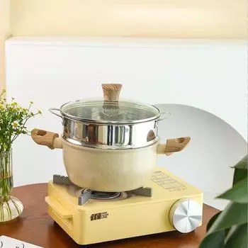 Каменная кастрюля для супа Бытовая двухконтурная пароварка с ручкой Интегрированная индукционная плита Газовая специальная кастрюля с антипригарным покрытием