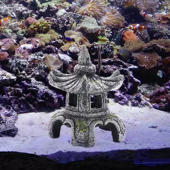 Каменная лампа, украшение для аквариума, каменный пещерный дом, статуя пагоды, аксессуары для домашних животных для магазина, гостиной