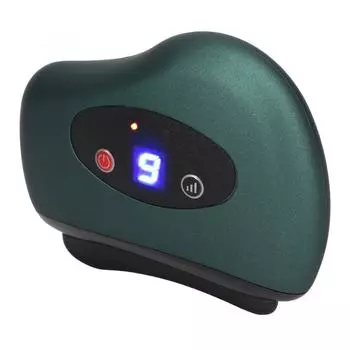 Каменные иглы Электрический Гуаша Инструмент для лица 9 передач Вибрационный нагревающий массажер для скульптурирования лица Инструмент для