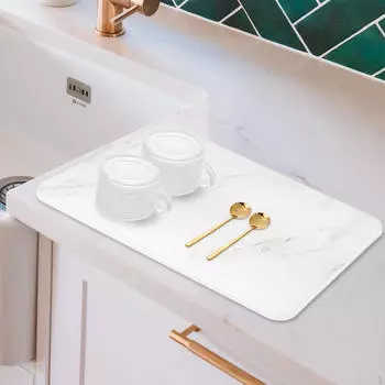 Каменные коврики для сушки посуды, коврик для сушки посуды, кастрюли, прочный жаропрочный поднос