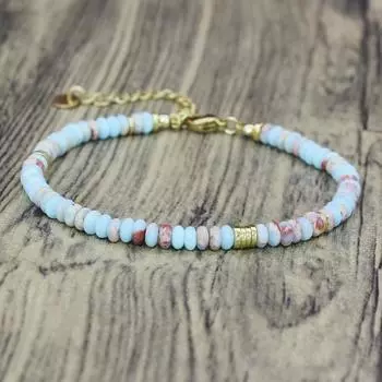 Каменный бисерный браслет для женщин, пляжный бохо-браслет с бусинами, ювелирные изделия на день рождения, подарок для нее