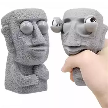 Каменный человек снимает стресс игрушка медленно отскакивает мягкая статуя Моаи сжимает глаза заинтересованное выражение расслабляет стресс детский подарок 1 PCS