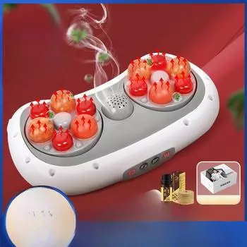 Каменный инструмент для разминания живота, автоматический массажный пояс с подогревом, прижигание, горячий компресс, растирание живота, перезаряжаемый массажер для живота