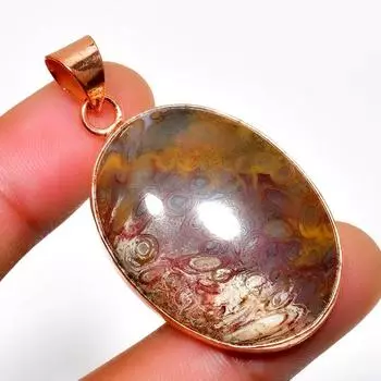 Каменный ископаемый драгоценный камень 925 пробы, посеребренный, ювелирный кулон ручной работы 1,70 дюйма 1.70 зелёный