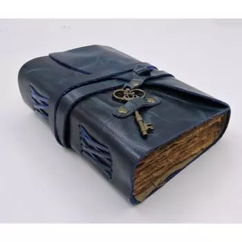 Каменный кожаный журнал ручной работы, винтажный антикварный альбом для рисования с краями, подарок 7 x 5 in