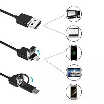 Камера эндоскопа Hd 7 мм водонепроницаемая микро 8 привела тип C USB эндоскопа IP67