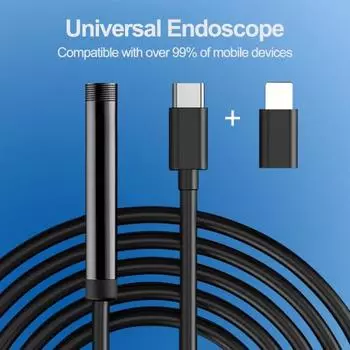 Камера для эндоскопа с подсветкой IP67, водонепроницаемая, Wi-Fi не требуется, универсальная, подходит для бороскопа 1080P, камера для смартфона для iPhone 1M