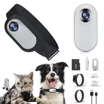 Камера для большого пальца для домашних животных, спортивная камера для собак и кошек, долговечная камера для домашних животных белый