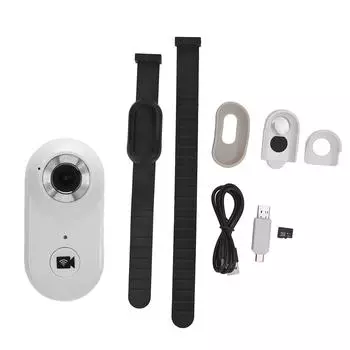 Камера для ошейника для домашних животных с картой памяти 8G HD 1080P Mini Cat Dog Видеозапись Экшн-камера для улицы белый