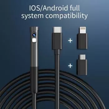 Камера для осмотра эндоскопа 3 в 1 Micro USB/Type-C Мини камера для осмотра для IOS iPhone Водонепроницаемый трубопроводный бороскоп 1M