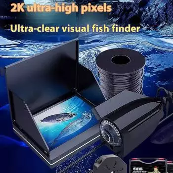 Камера для подводной рыбалки 1080P HD 4,3-дюймовый ручной ЖК-детектор для подледной рыбалки для лодки, каяка, морской рыбалки с аккумулятором 5000 амч чёрный