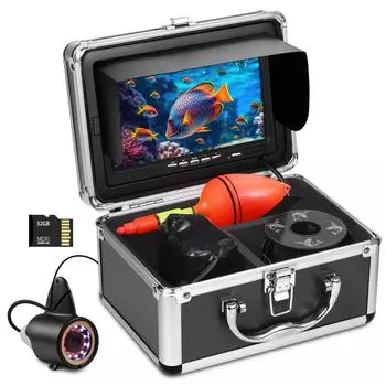 Камера для подводной рыбалки MOQCQGR Newes 7 дюймов 1080P HD с 24 светодиодами и инфракрасным светом, эхолот 4500 мАч для зимней подледной рыбалки