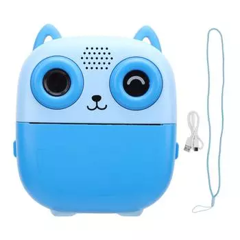 Камера мгновенной печати 1080P 48MP цифровая видеокамера термопечать двойная HD камера 2.4 дюйма синий