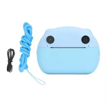 Камера мгновенной печати для детей 24MP 1080P Цифровая камера с двумя объективами и мультизумом с 2,4-дюймовым IPS HD синий