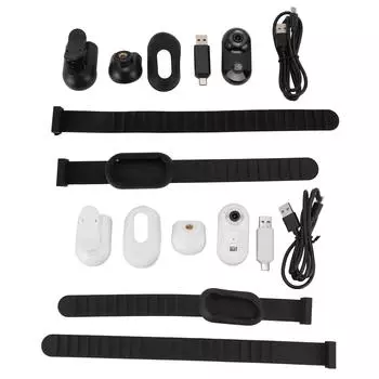 Камера на ошейнике для домашних животных 1080P HD 2.4G беспроводной носимый видеорегистратор для собак и кошек циклическая запись небольших действий White