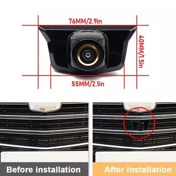 Камера на передней решетке CVBS Golden Camera 170deg Fisheye AHD Автомобильная камера с логотипом для Cadillac XTS 2018 2019 2020 CVBS 1080X720P