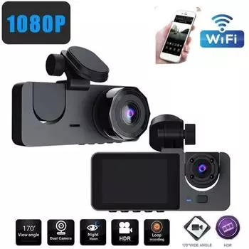 Камера ночного видения для вождения автомобиля, большой рекордер, широкий экран, петля под углом 170 градусов