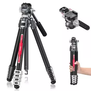 Камера Ulanzi F38 Quick Carbon Travel, 5 уровней, свободный шар, панорамная грузоподъемность, рычажный замок для смартфона, совместим с компактным чехлом для хранения и