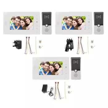 Видеодомофон с камерой и 7-дюймовым монитором, проводное ночное видение, двусторонняя связь, видеонаблюдение, дверь US Plug