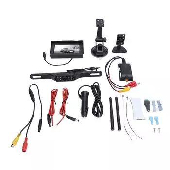 Камера заднего вида с 4,3-дюймовым ЖК-экраном 1080P 140° широкоугольная IP69 водонепроницаемая беспроводная заднего вида